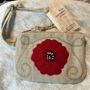 Beautiful Handmade Linen Wristlet NWT